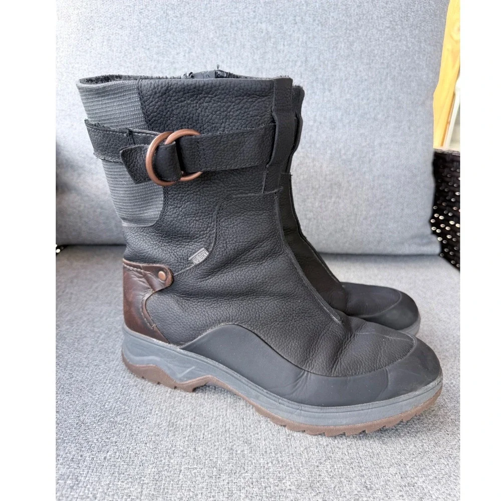 Merrell Winter Boots Womens 8.5 Black Waterproof Insulated Leather Good Buckle